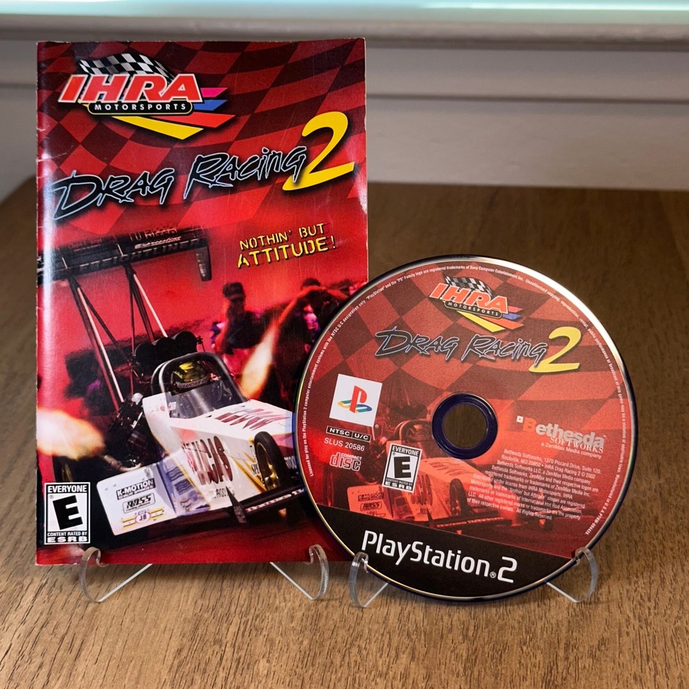 IHRA Motorsports Drag Racing 2 PlayStation 2 PS2 Disc & Manual Tested Authentic
